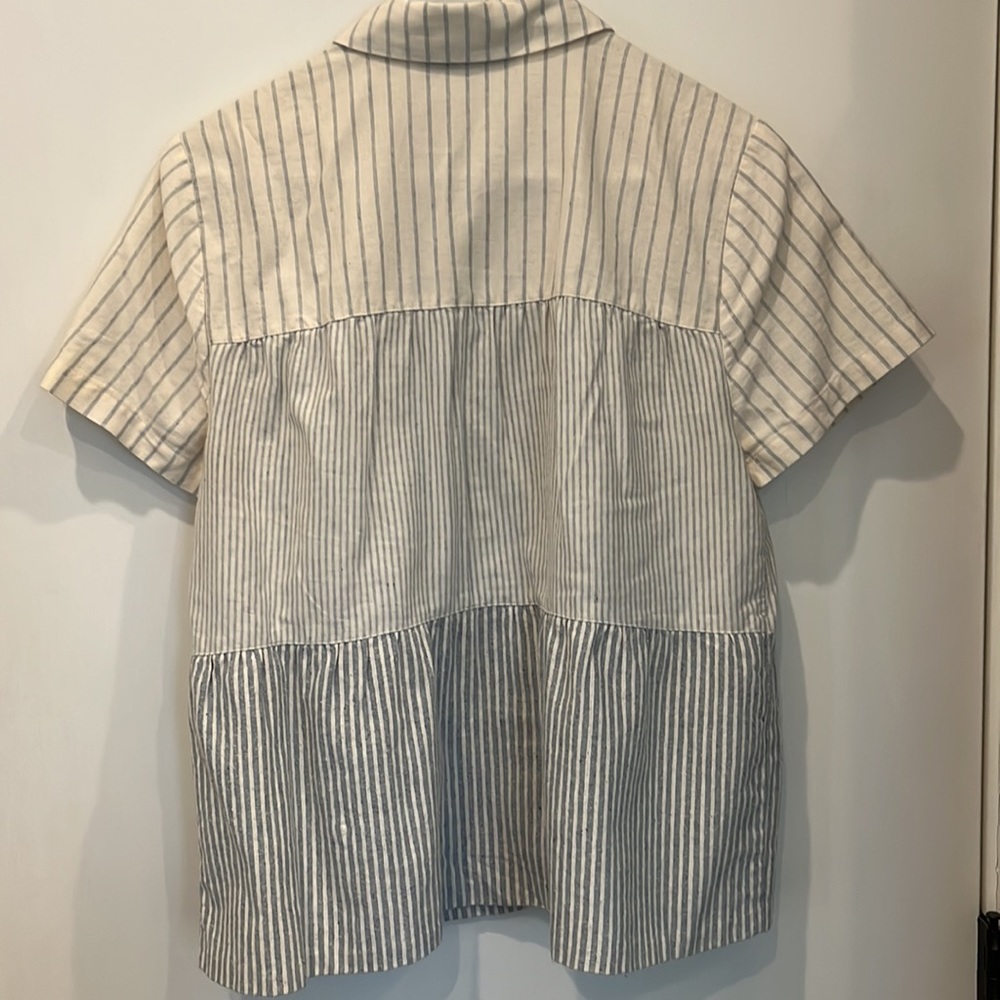 Madewell size small denim, striped layered shirt - Picture 3 of 3